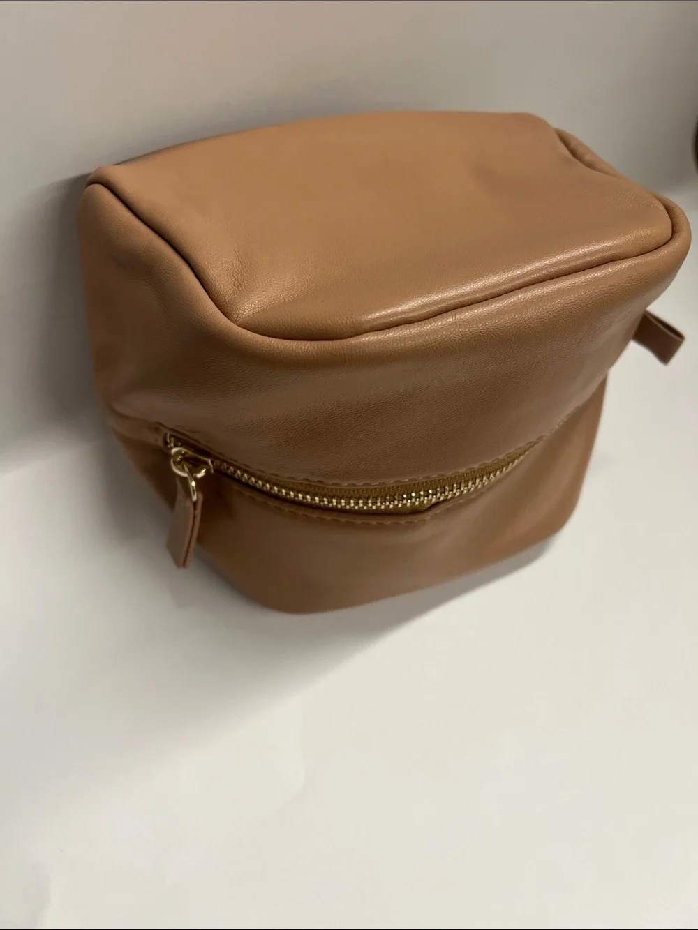 Chantecaille Vegan Leather Zip Top Cube Make Up Clutch Pouch - New